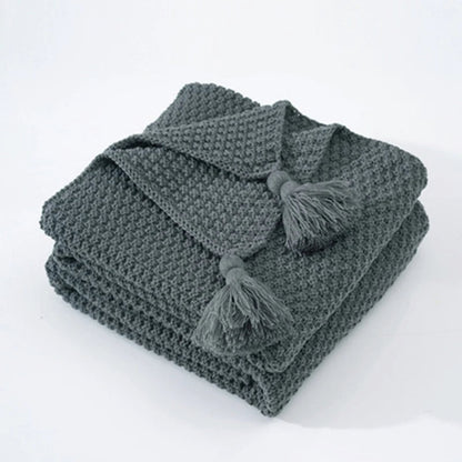 Coperta in Lana Lavorata a Maglia Stile Scandinavo Aurora