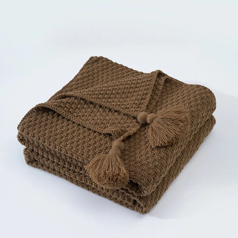 Coperta in Lana Lavorata a Maglia Stile Scandinavo Aurora