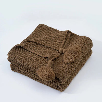 Coperta in Lana Lavorata a Maglia Stile Scandinavo Aurora
