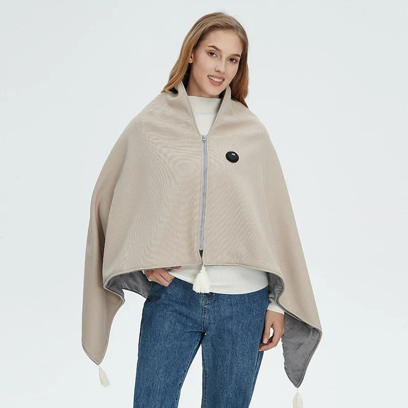 Coperta riscaldata elettrica con 3 livelli di calore, 8 zone riscaldanti, alimentazione USB, lavabile e powerbank inclus