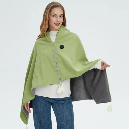 Coperta riscaldata elettrica con 3 livelli di calore, 8 zone riscaldanti, alimentazione USB, lavabile e powerbank inclus