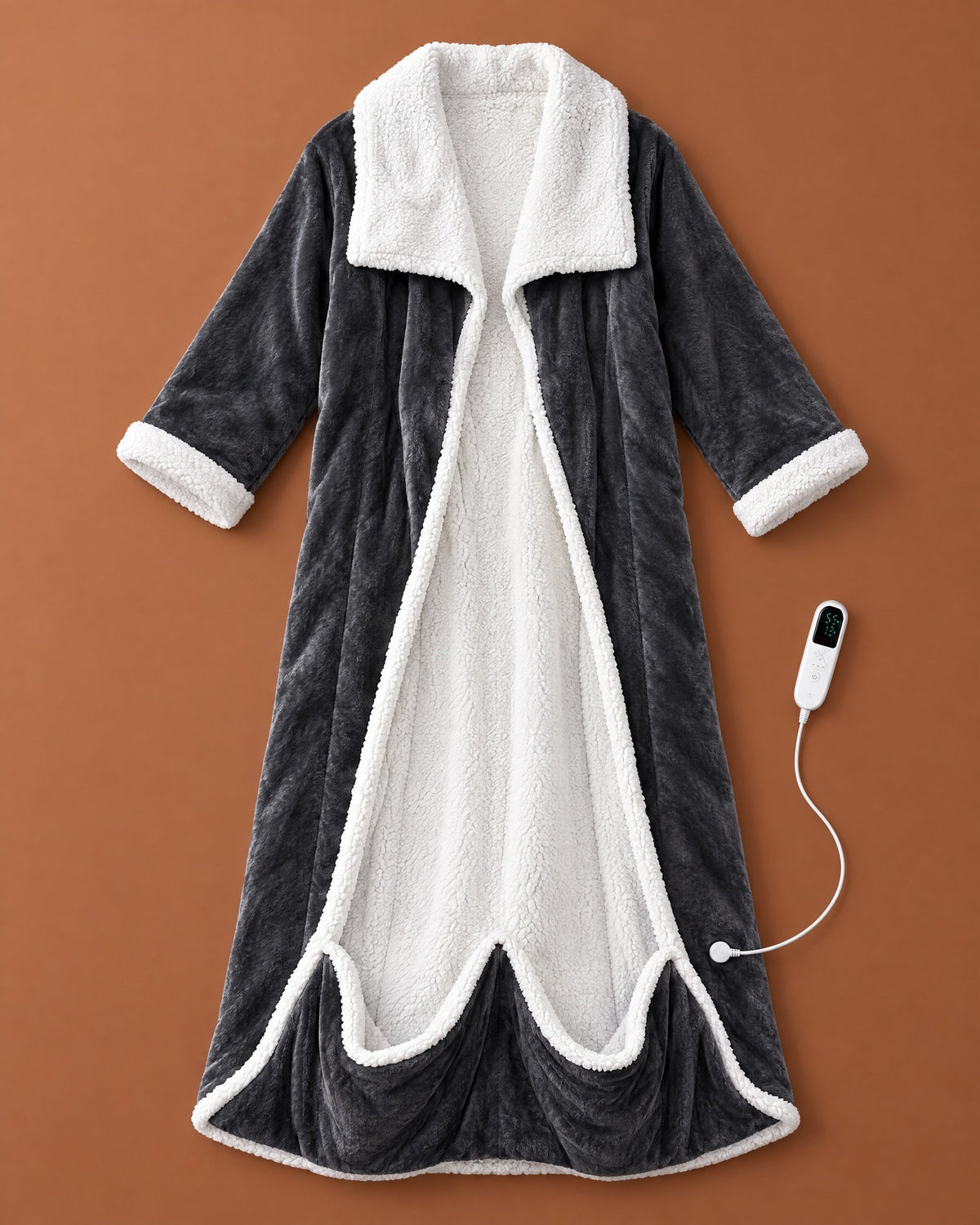 Coperta riscaldata indossabile con maniche e tasca per i piedi