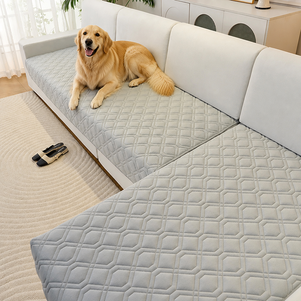 Copridivano geometrico antigraffio e antimacchia (a forma di L)