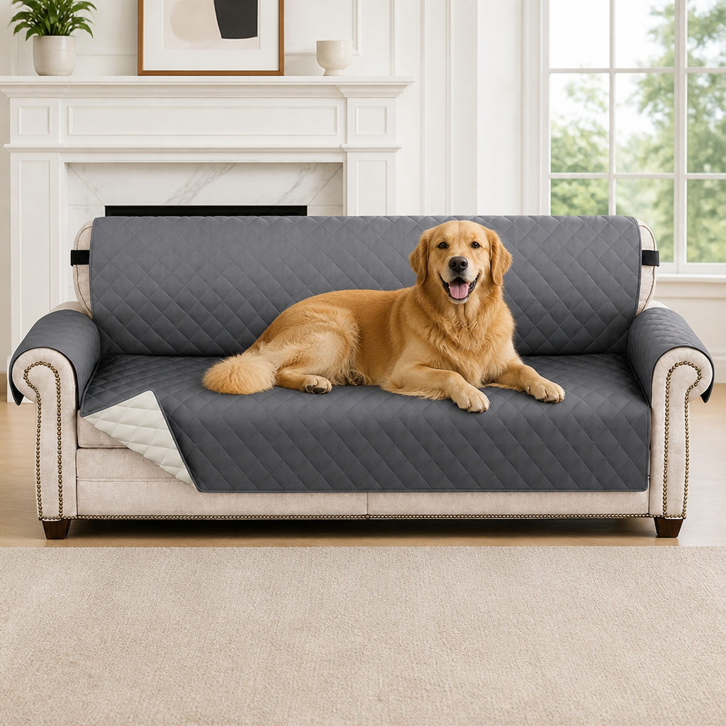 Copridivano trapuntato impermeabile e antiscivolo (aderente)