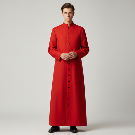 Costume da prete, tonaca integrale con bottoni e collo alla coreana, 6 colori, taglie S-5XL