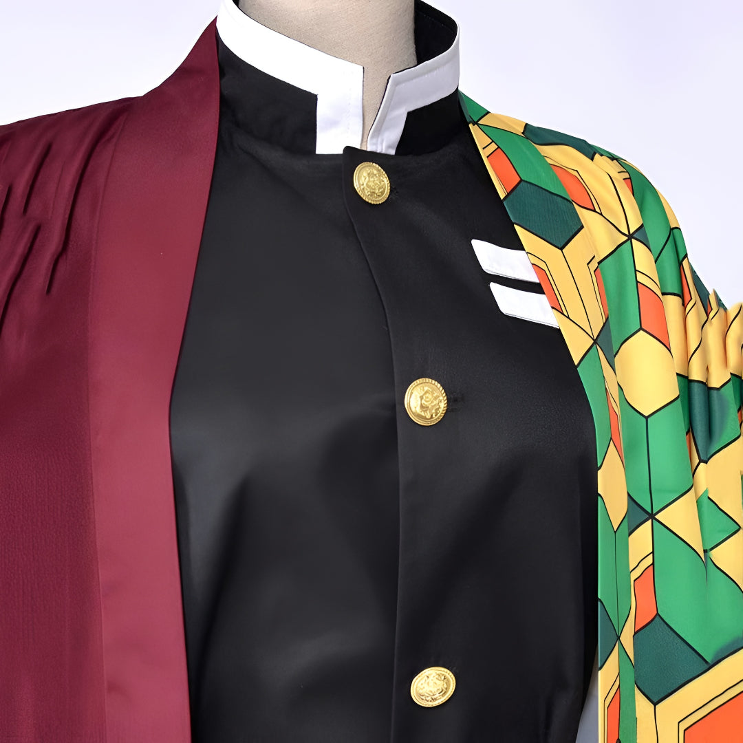 Costume Halloween haori anime con maschera per cosplay