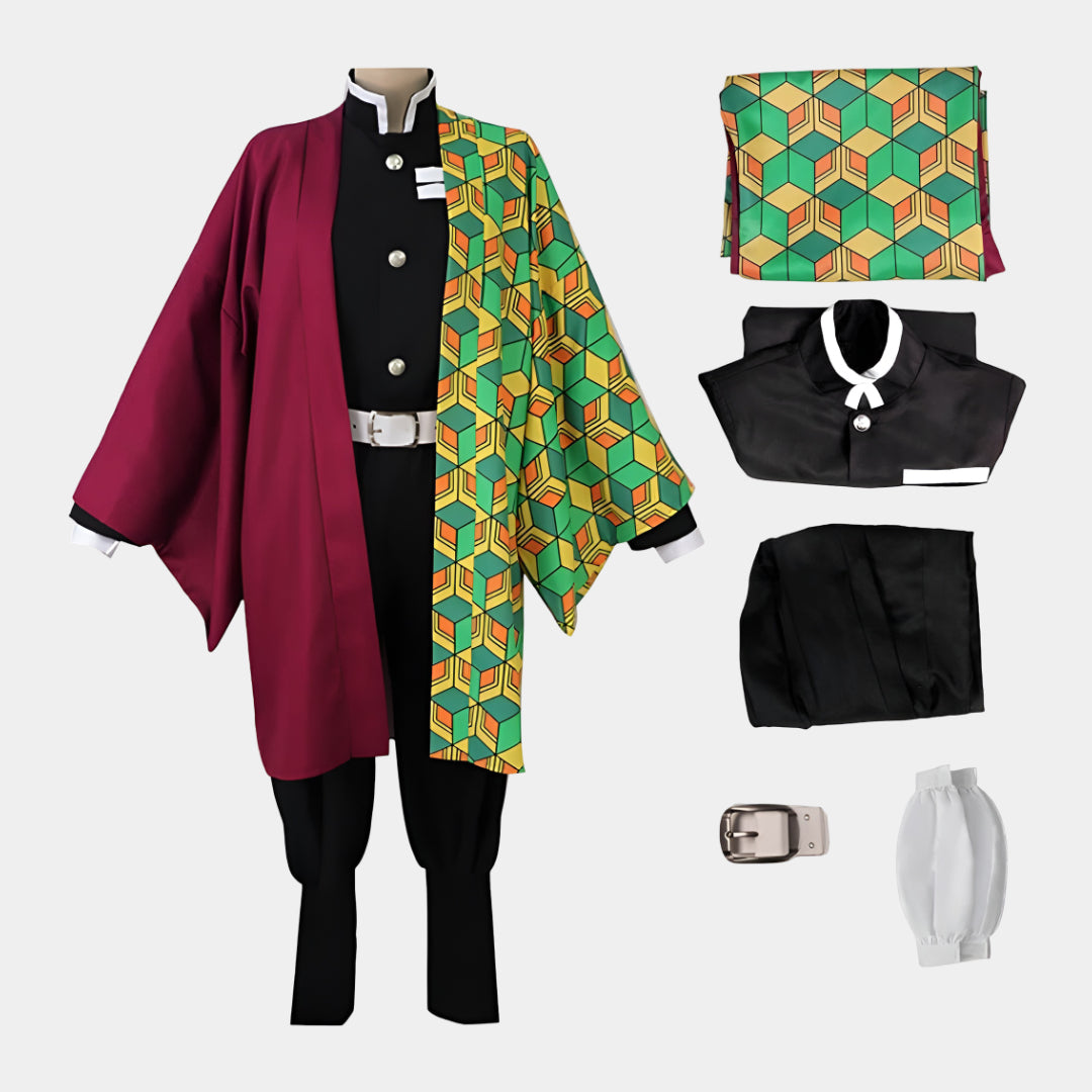 Costume Halloween haori anime con maschera per cosplay