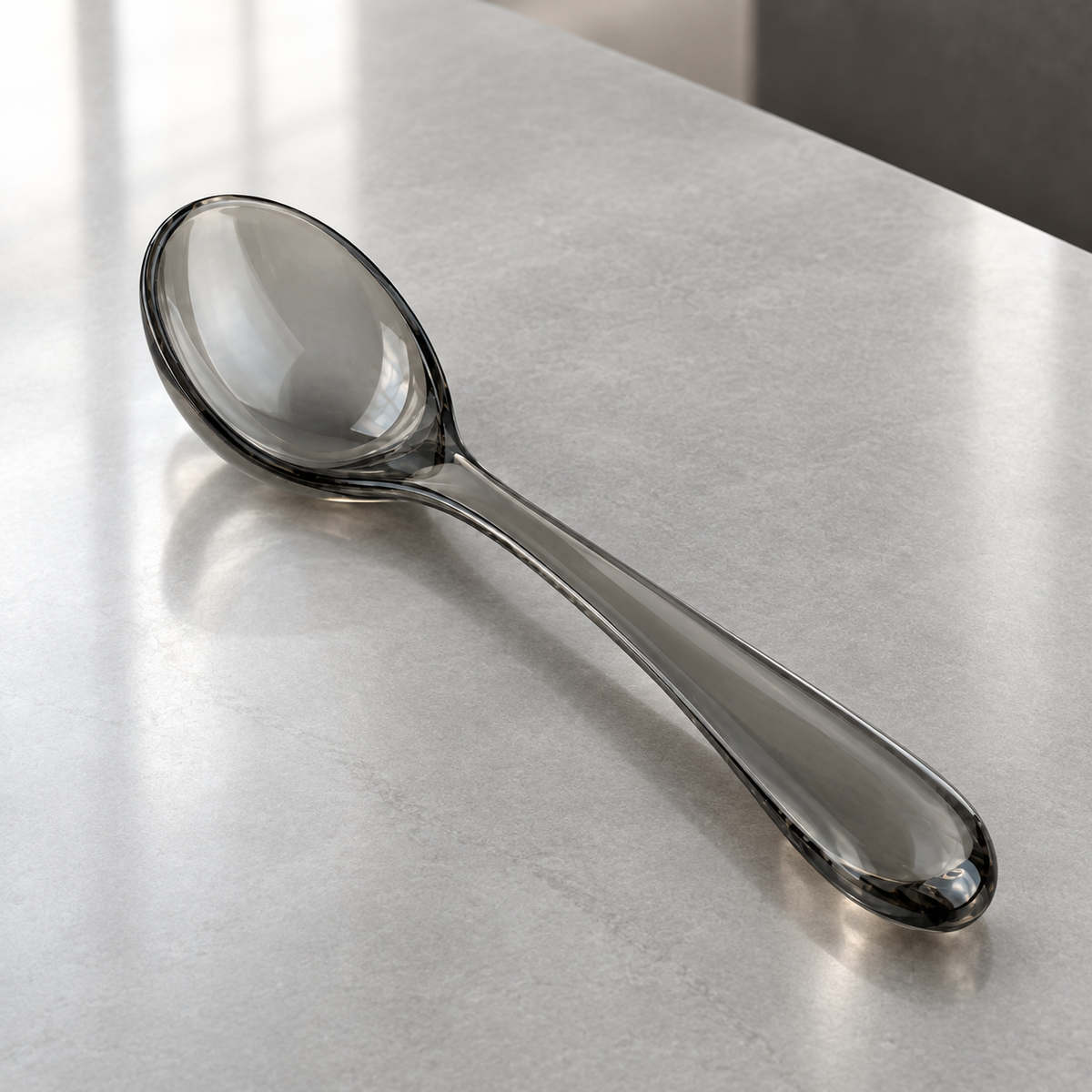 Cucchiaio da Minestra in Acrilico Nero 16 cm Leggero Rassivo