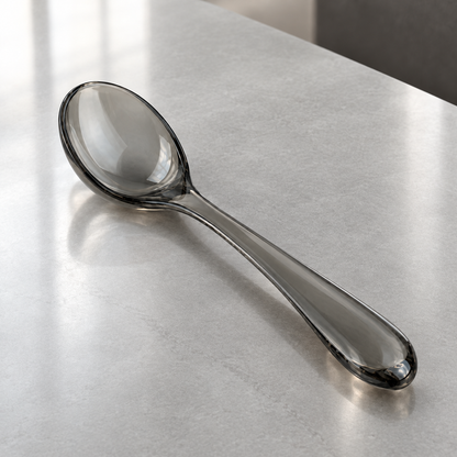 Cucchiaio da Minestra in Acrilico Nero 16 cm Leggero Rassivo