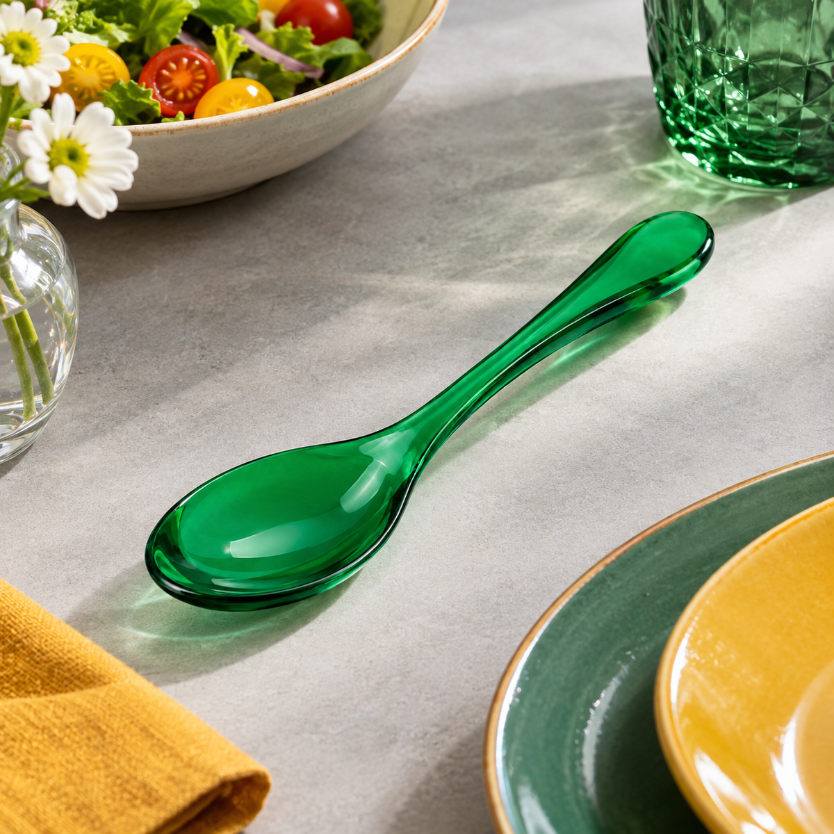 Rassivo Vibrant Green Acrylic Soup Spoon 17 cm