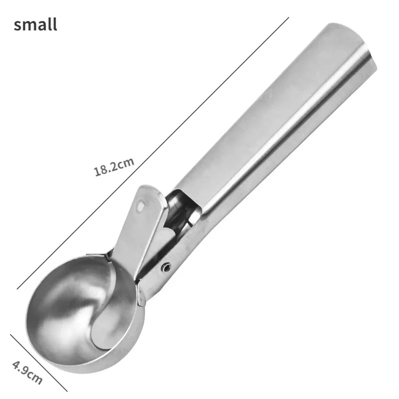 Cucchiaio per gelato in acciaio inox | Robusto e lavabile in lavastoviglie | Per porzioni piccole e grandi | Manico ergo