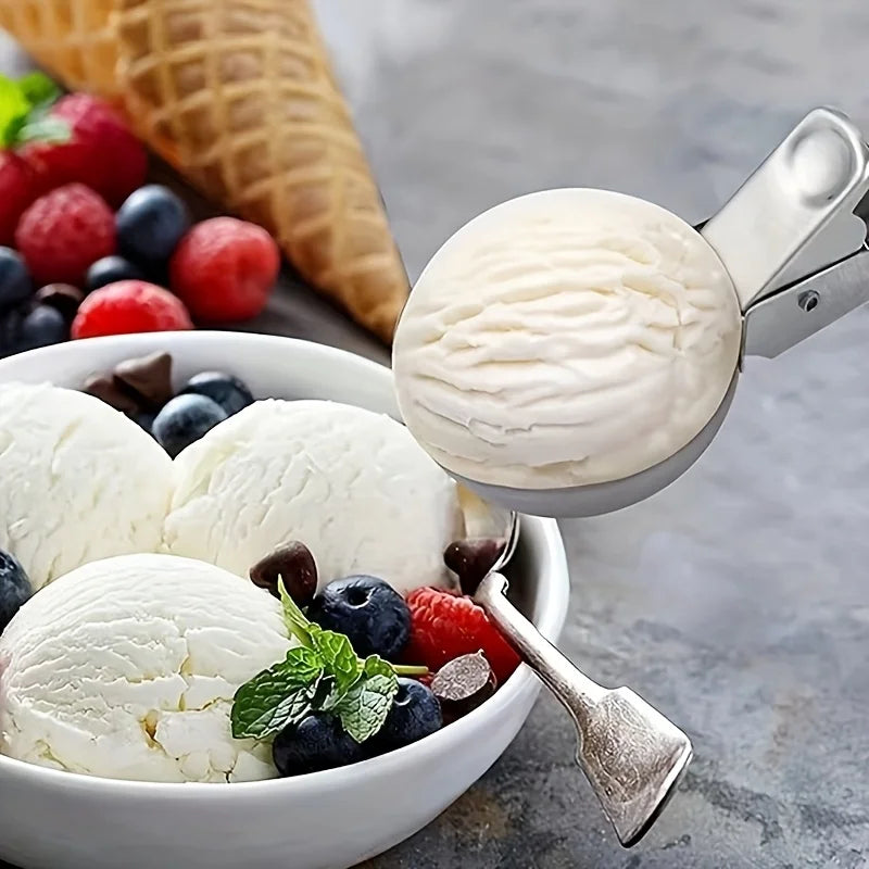 Cucchiaio per gelato in acciaio inox | Robusto e lavabile in lavastoviglie | Per porzioni piccole e grandi | Manico ergo