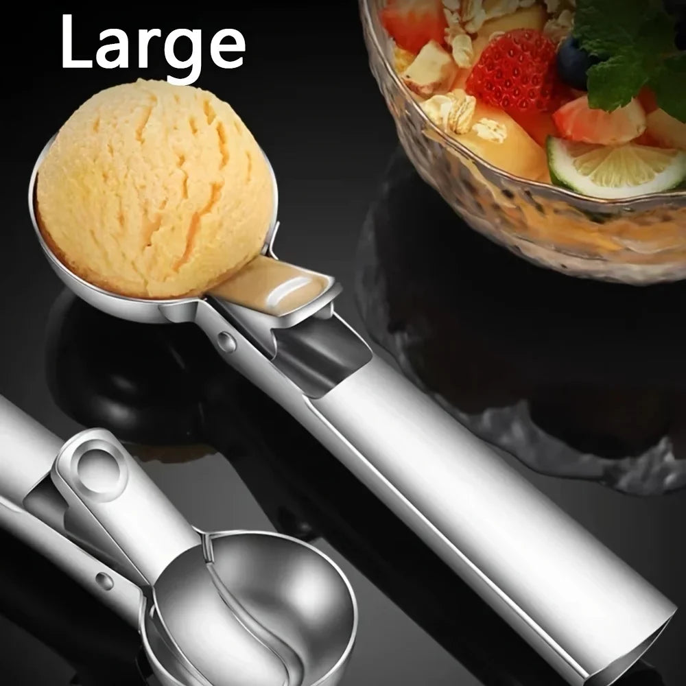 Cucchiaio per gelato in acciaio inox | Robusto e lavabile in lavastoviglie | Per porzioni piccole e grandi | Manico ergo