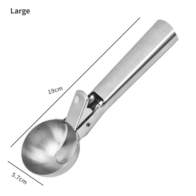 Cucchiaio per gelato in acciaio inox | Robusto e lavabile in lavastoviglie | Per porzioni piccole e grandi | Manico ergo