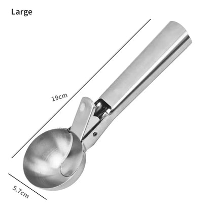 Cucchiaio per gelato in acciaio inox | Robusto e lavabile in lavastoviglie | Per porzioni piccole e grandi | Manico ergo