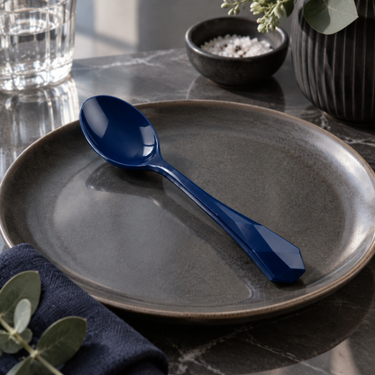 Cucchiaio sfaccettato blu intenso Rassivo 15 cm leggero per tutti i giorni