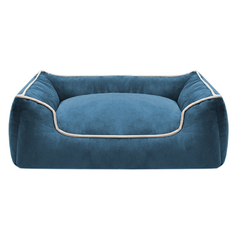 Cuccia per cani in peluche premium con bordi rialzati