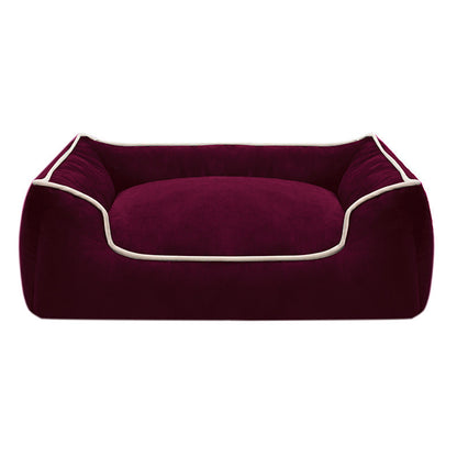 Cuccia per cani in peluche premium con bordi rialzati