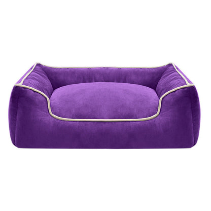 Cuccia per cani in peluche premium con bordi rialzati
