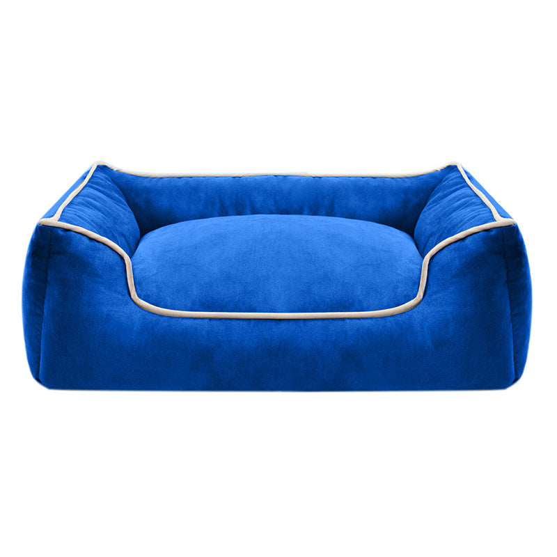 Cuccia per cani in peluche premium con bordi rialzati