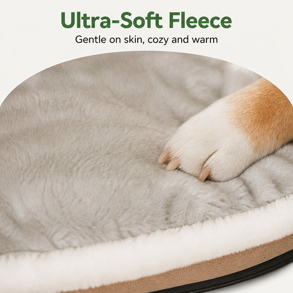 Cuccia letto 2 in 1 staccabile in pile morbido per animali domestici