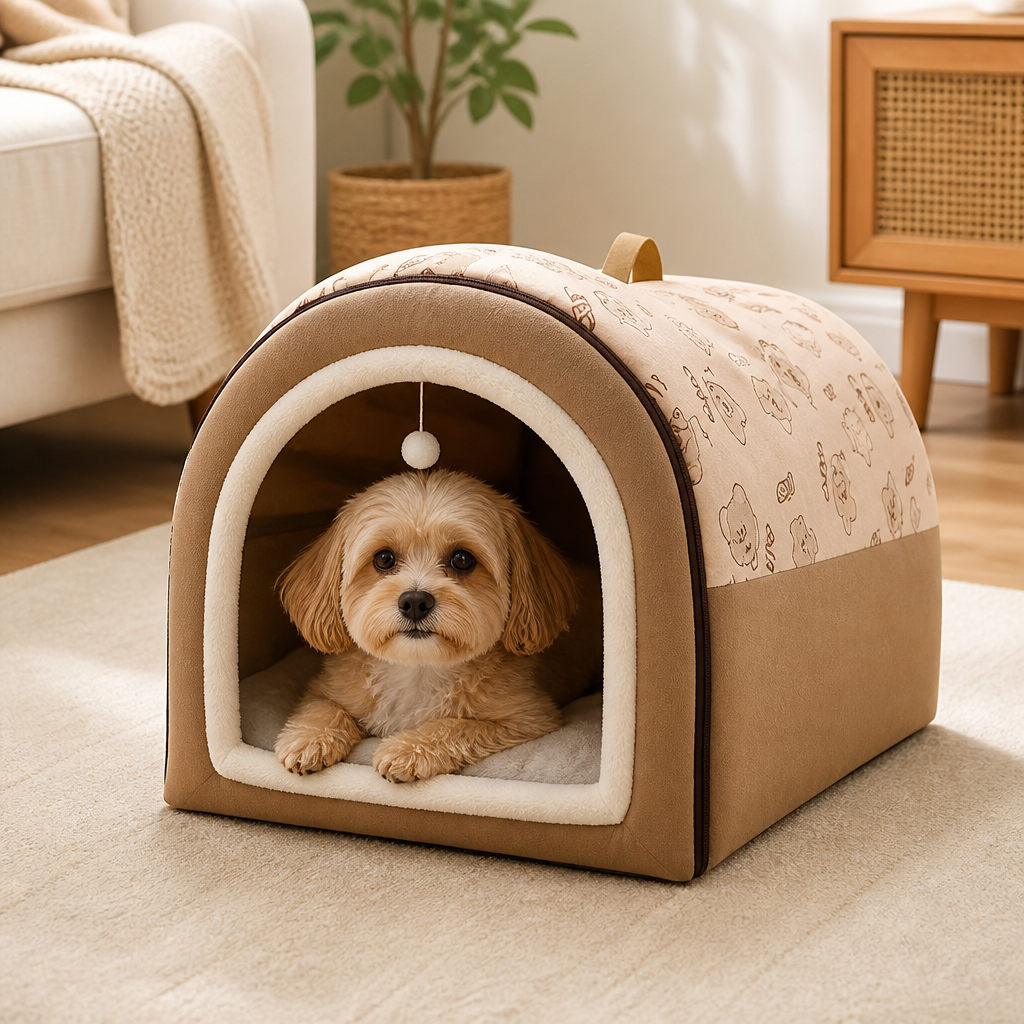 Cuccia letto 2 in 1 staccabile in pile morbido per animali domestici