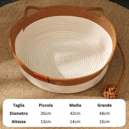 Cuccia per gatti in corda di cotone intrecciata a mano DreamNest