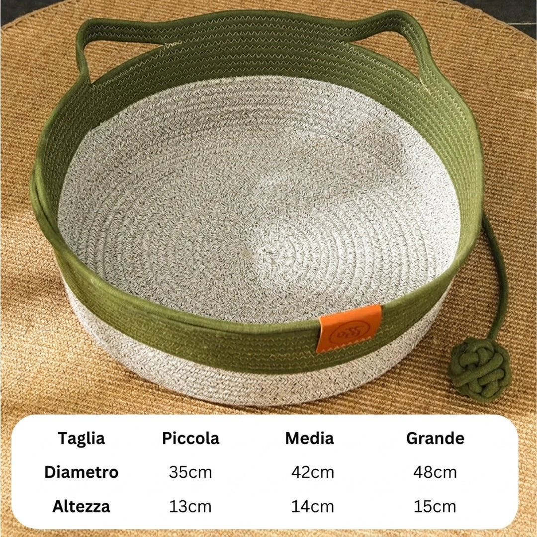 Cuccia per gatti in corda di cotone intrecciata a mano DreamNest