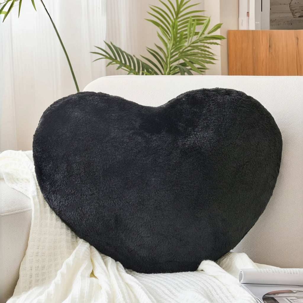 Cuscino decorativo a cuore in peluche per divano