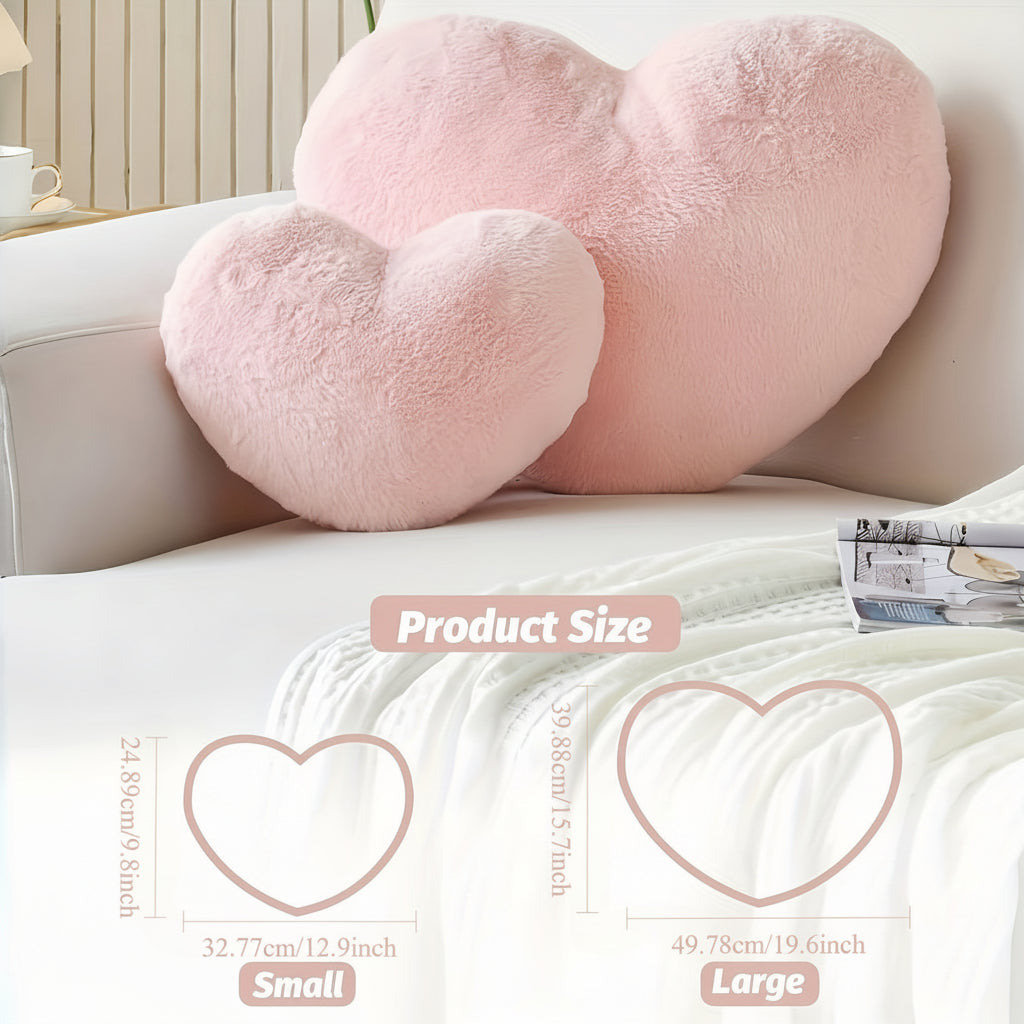 Cuscino decorativo a cuore in peluche per divano