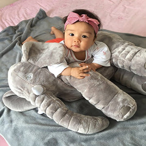 Cuscino elefante peluche morbido | Design morbido e abbracciabile per culla o letto | Compagno rassicurante per neonati 