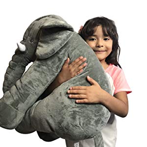 Cuscino elefante peluche morbido | Design morbido e abbracciabile per culla o letto | Compagno rassicurante per neonati 