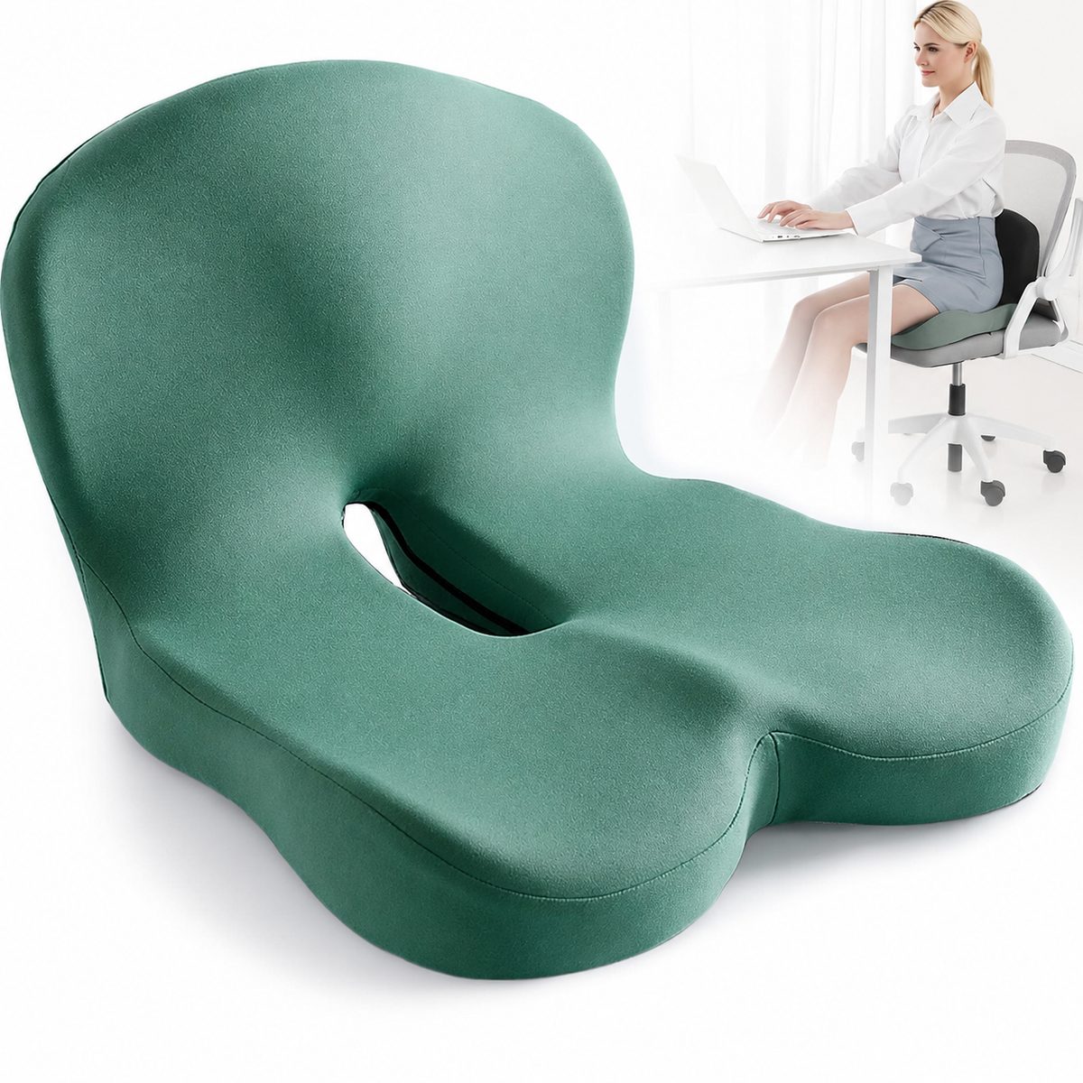 Cuscino Ergonomico in Memory Foam Antiscivolo per Seduta