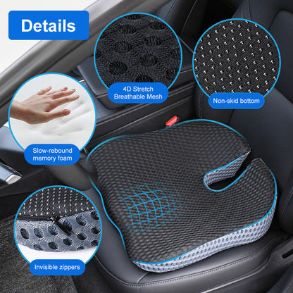 Cuscino ergonomico triangolare Triacomfort con memory foam, traspirante e antiscivolo per auto e ufficio