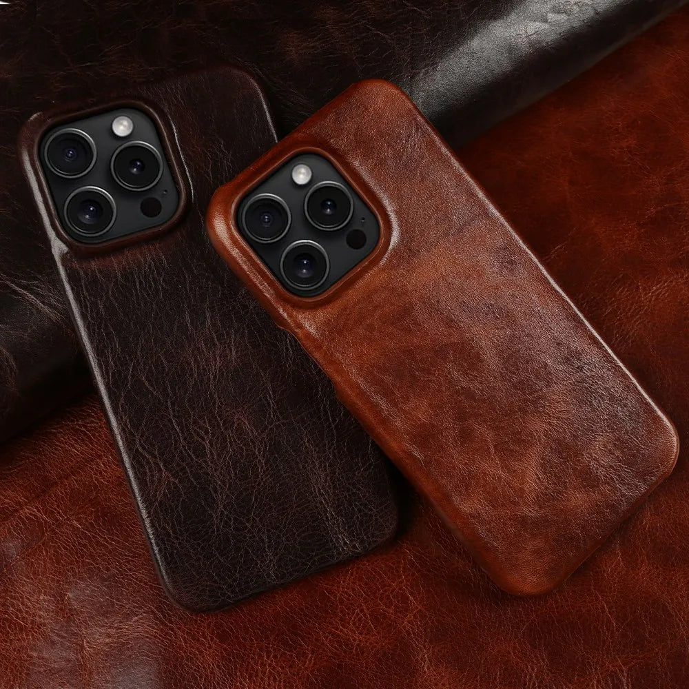 Custodia iPhone in pelle bovina artigianale
