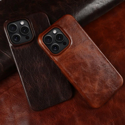 Custodia iPhone in pelle bovina artigianale