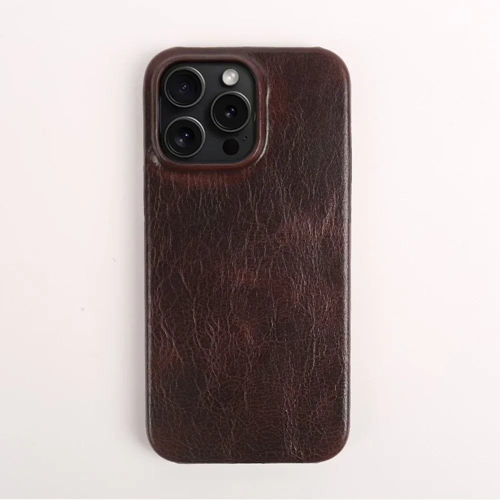 Custodia iPhone in pelle bovina artigianale
