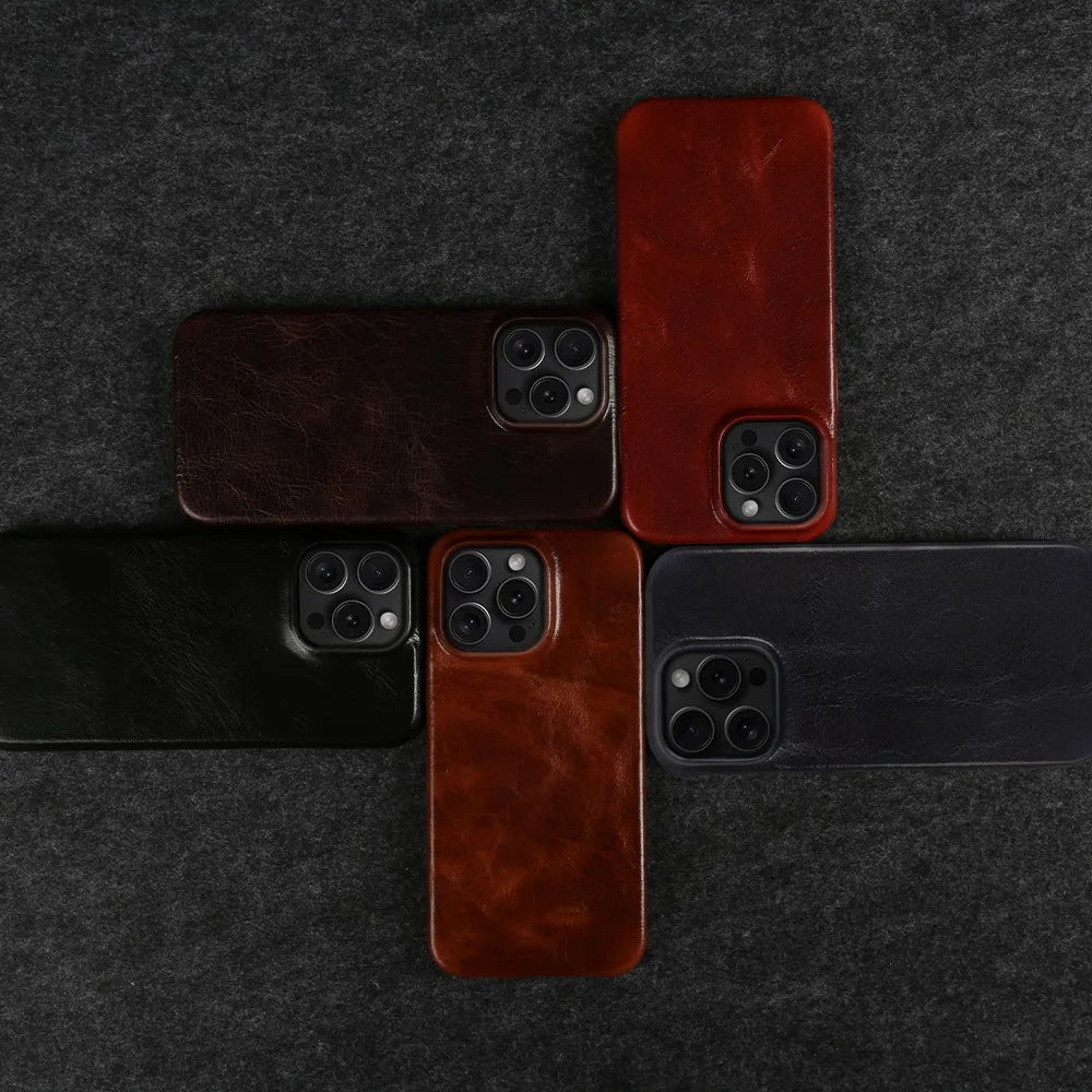 Custodia iPhone in pelle bovina artigianale