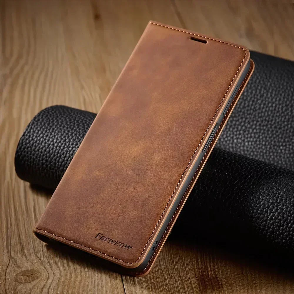Custodia magnetica in pelle per telefoni Samsung: protezione chic