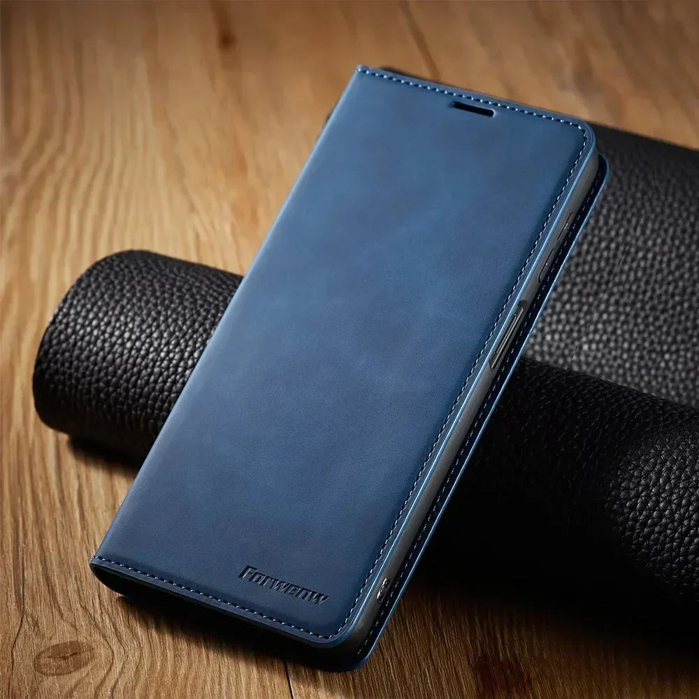 Custodia magnetica in pelle per telefoni Samsung: protezione chic