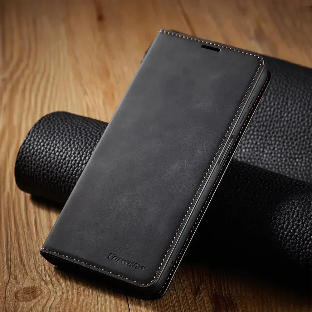 Custodia magnetica in pelle per telefoni Samsung: protezione chic