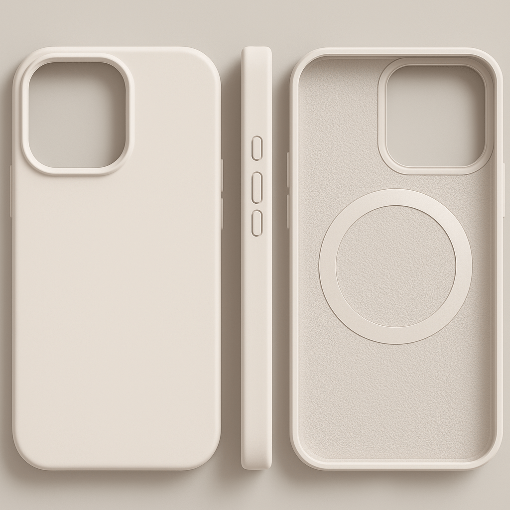 Custodia magnetica in silicone per iPhone con superficie soft touch