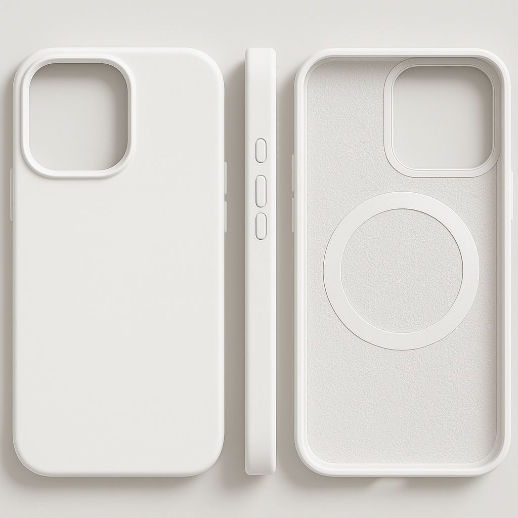 Custodia magnetica in silicone per iPhone con superficie soft touch