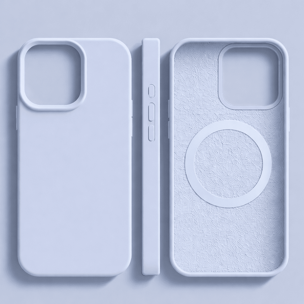 Custodia magnetica in silicone per iPhone con superficie soft touch