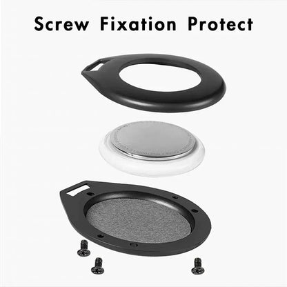 Custodia protettiva in pelle e metallo con pendente per Apple AirTag