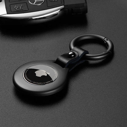 Custodia protettiva in pelle e metallo con pendente per Apple AirTag