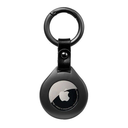 Custodia protettiva in pelle e metallo con pendente per Apple AirTag
