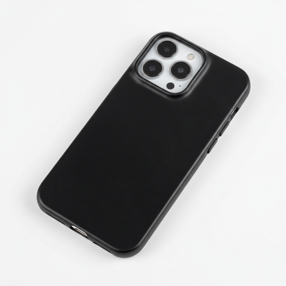 Custodia in vera pelle oil-wax per iPhone 13–16 con anello magnetico