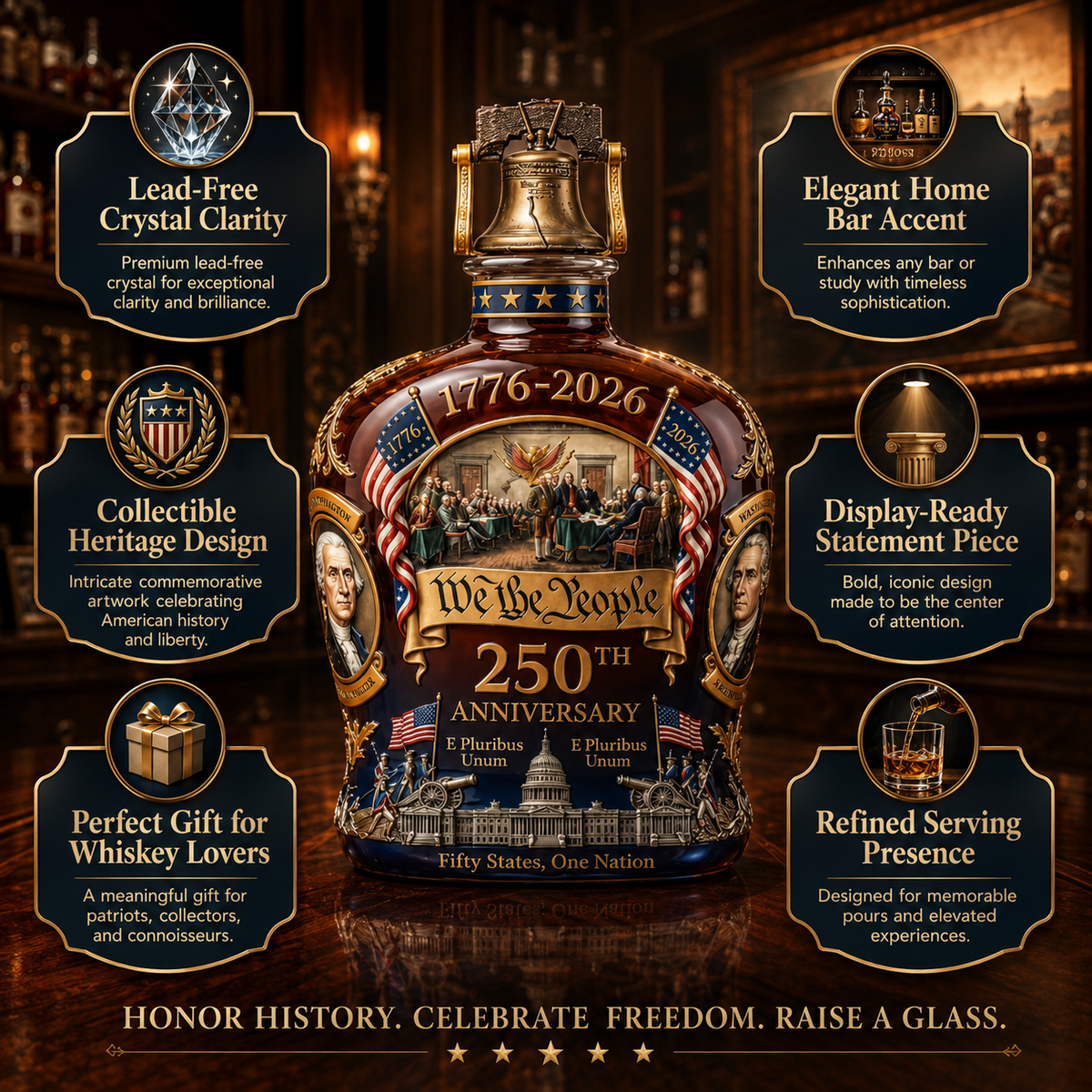Decanter per Whiskey in Cristallo al Piombo Decorativo