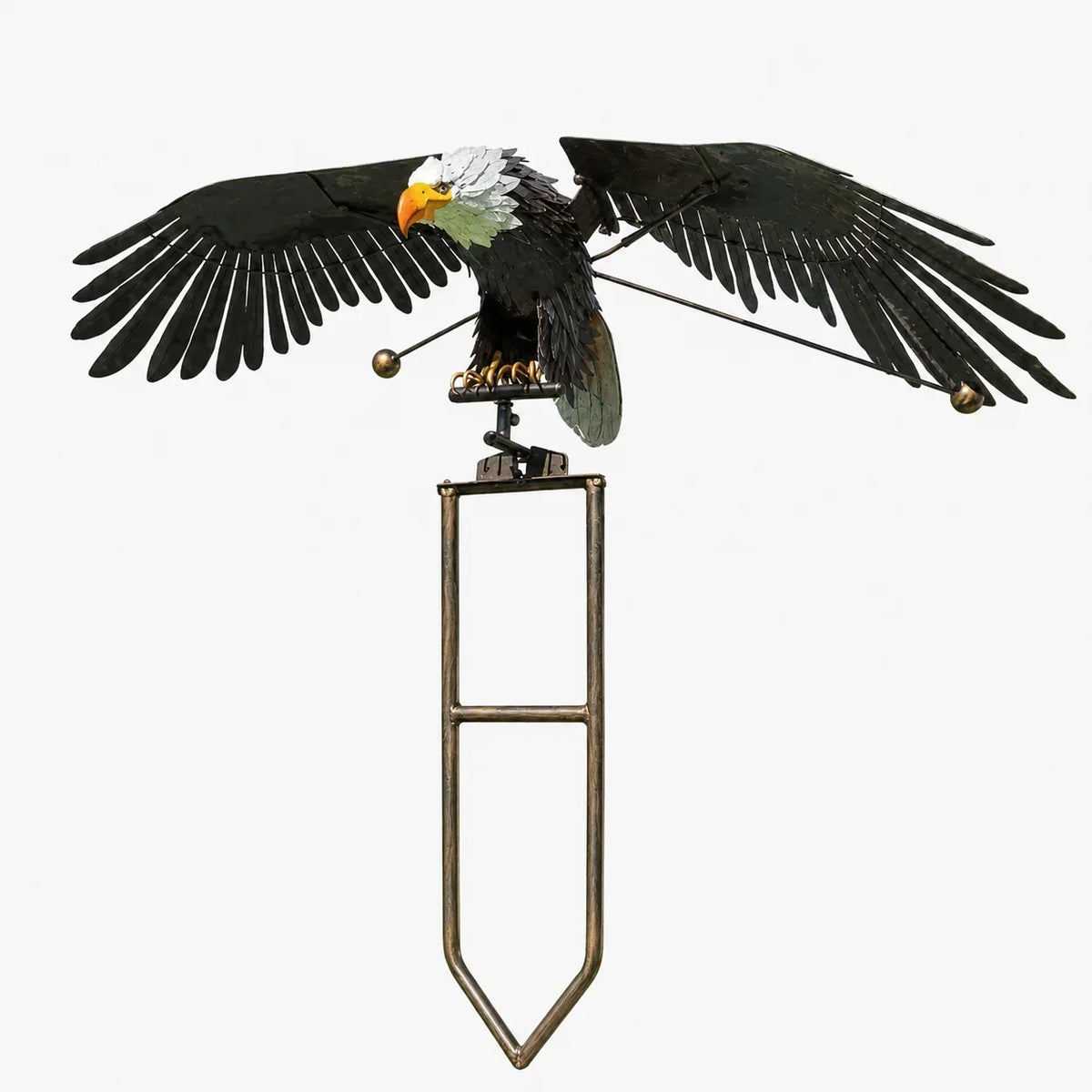 Decorazione da giardino a forma di uccello | Ali battenti e picchetto da terra